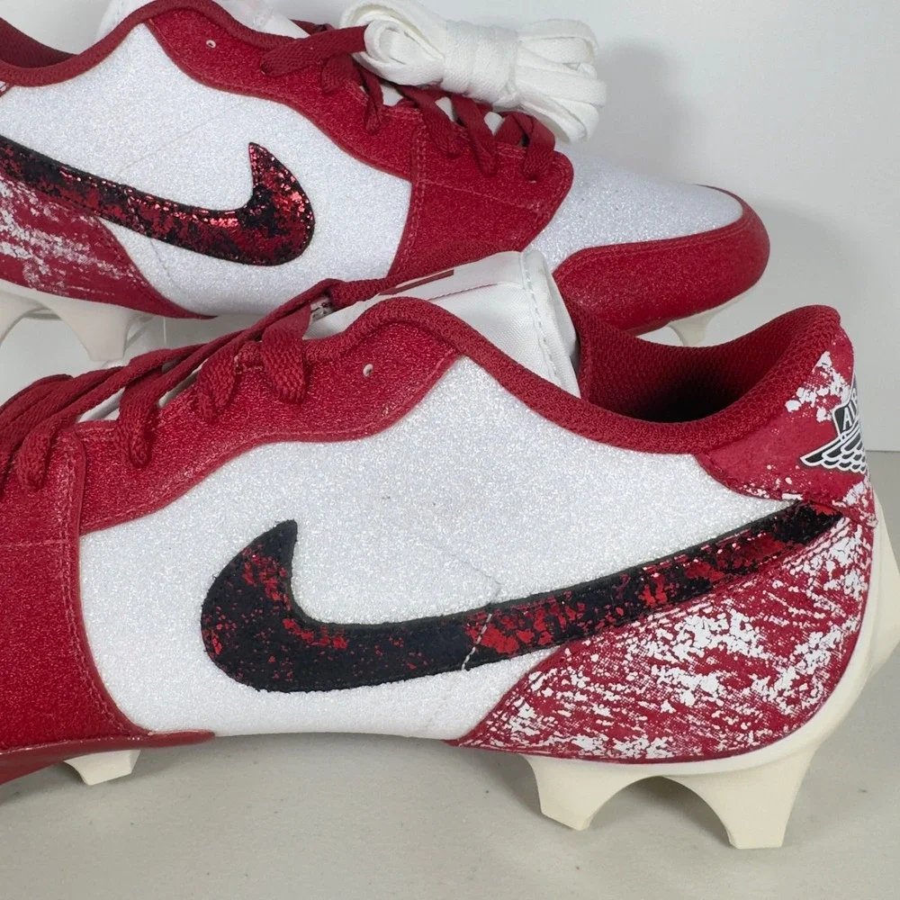 Jordan 1 Low Vapor Edge Oklahoma Sooners OU PE Football Cleats Mens Size 11